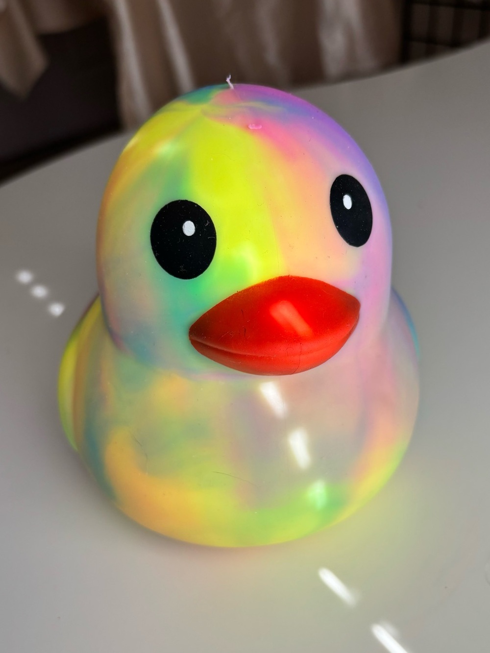 Squeeezy duck Colorful Tie-Dye Rubber Duck Toy - Multicolor